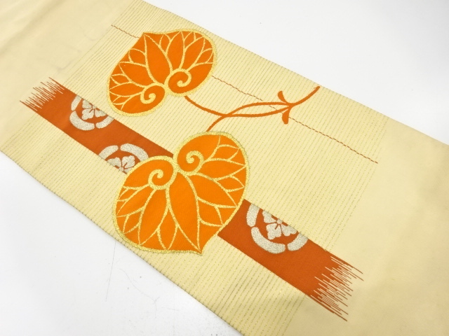 アンティーク　綴れ　葵模様織り出し袋帯（材料）